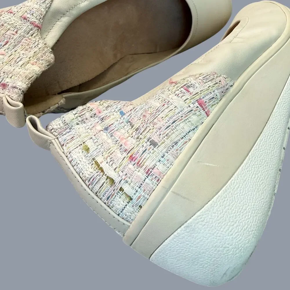 Vionic Jacey Wedge Low Heel Slip On Comfort Shoes Women Size 10 Cream Leather